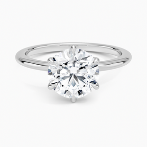 Bague de fiançailles solitaire en moissanite taille ronde or rose, bague de mariage de luxe pour mariée - Product Image 3