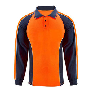 Men High Visibility Reflective Stripe Working Safety Polo <b>Shirts</b> Construction Engineer Full Sleeve Hi-Vis Security Polo <b>Shirts</b> - Product Image 1