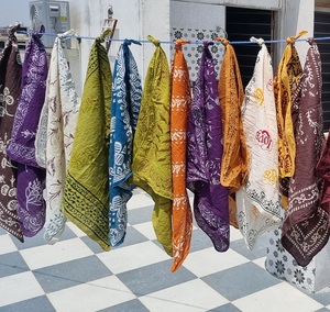 Handmade Cotton Bandana Block Print Scarves Boho <b>Head</b> <b>Wrap</b> Indian Floral Bandanas Assorted Hair Scarves Summer Fashion Scarves - Product Image 2