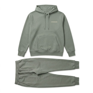 Hawk Eye Sports <b>Men's</b> Slim Fabric Fleece 300g Winter <b>Pullover</b> Hoodie Full-Length Button-Up Tracksuit Set Breathable - Product Image 6