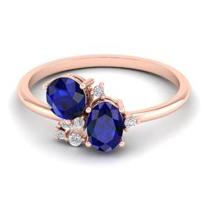 Anillo REYES de Último Diseño con Zafiro Azul de 1 Quilate y Moissanita en Plata de Ley 925, Joyería Fina de Diseño de Lujo - Product Image 5