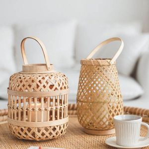 Lanterne de plage de haute qualité en bambou et osier, écologique, couleur naturelle, idéale pour la maison, le jardin et l'hôtel - Product Image 1