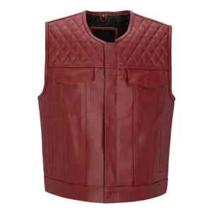 Gilet en cuir sans manches, design personnalisé, couleur personnalisée, vêtement en cuir. - Product Image 1