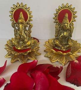 Estatuas Metálicas de Laxmi y Ganesh de la India, Decoración para el Hogar, Artículos Religiosos para Puja, Regalos Corporativos Festivos, Recuerdos de Boda - Product Image 3