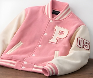 Veste universitaire en molleton de coton 350 GSM personnalisée, veste de baseball de haute qualité avec broderie de patch, vente en gros - Product Image 2