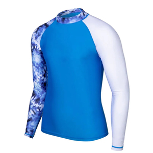 Camiseta de Compresión de Manga Larga con Cuello Redondo para Hombre, Azul Sólido, Secado Rápido, Corte Ajustado, Deportiva, Tejida en Poliéster Transpirable, Hecha a Medida - Product Image 4