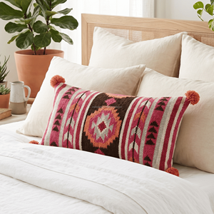 Lumbar Green Kilim Pillow Cover 100% Cotton Handcrafted Design Kilim Cushion Cover Jacquard Fabric for Chair <b>Sofa</b> <b>Bed</b> Living Are - Product Image 2