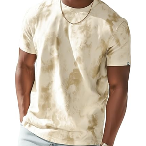Camiseta de Cuello Redondo para Hombre, Ligera, de Manga Corta, con Estampado Moderno, Estilo Hipster, Tie Dye, Informal, para Usar en la Calle - Product Image 1