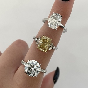 IGI Certified Elongated 3.19 carat <b>Cushion</b> Cut Lab Grown Diamond Ring <b>White</b> Gold 4 Prong Solitaire Luxury Lab Created Diamond - Product Image 4