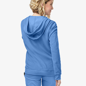 Nouveau design personnalisé – Sweat à capuche pour femme avec cordon de serrage, poches zippées, coupe ajustée, en molleton de coton, pour l'hiver – Blousons de travail pour femme - Product Image 4