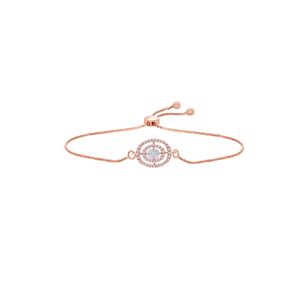 Pulsera de oro rosa con diamantes de 0.42 ct, corte redondo, marquesa y princesa, engaste circular, para mujer, de lujo, para uso diario. - Product Image 1
