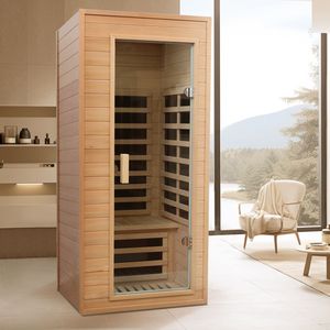 Sauna a Infrarossi per Una Persona in Legno di Hemlock con Funzione di Incasso nel Tetto - Product Image 6