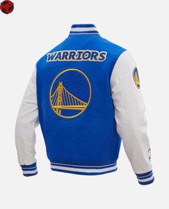 Wholesale Varsity <b>Jacket</b> <b>Men</b> Blue <b>White</b> Embroidered Patch Bomber Style Casual Wear <b>Men's</b> Letterman <b>Jacket</b> - Product Image 4