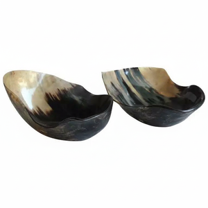 Bol de service artistique en corne naturelle pour salade de fruits, plat de service, vaisselle finition antique, bol centre de table, artisanat vintage en corne - Product Image 3