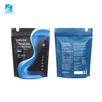 Sachet de complément sportif à marque privée, film plastique laminé aluminisé, Doypack refermable avec encoche de déchirement