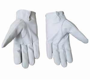 Meilleures ventes : Gants d'hiver personnalisés brodés avec logo carré, en coton et cuir, fabriqués au Pakistan, pour usage quotidien, Régalia Franc-maçon, Blanc - Product Image 4