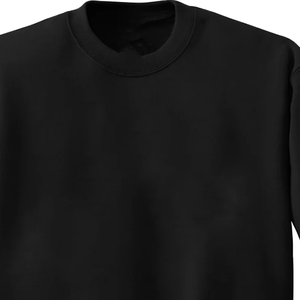 Men Black Fleece Sublimation Sweatshirt Custom Oversized Crew Neck Pullover Heavyweight Streetwear Cotton <b>Blend</b> Fraternity Wear - Product Image 2