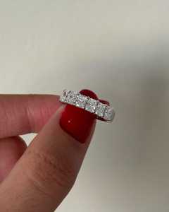Bague de mariage demi-éternité à taille coussin, empilable, pour mariée, en argent sterling 925 avec diamant de laboratoire de 2 carats – Fabricant - Product Image 4