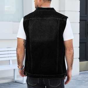 Gilet en jean pour hommes, veste sans manches, streetwear élégant, décontracté, respirant, durable, confortable pour toutes les saisons - Product Image 2