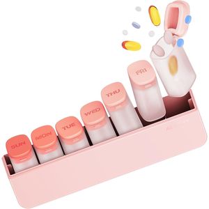 Grande Organizzatore Settimanale di Pillole per 7 Giorni, Portapillole da Viaggio per 1 Dose al Giorno, Contenitore per Medicinali e Vitamine - Product Image 1