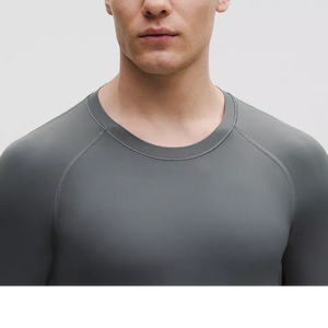 เสื้อรัดรูปแขนยาวสำหรับผู้ชาย คอสูง แห้งเร็ว ผลิตจากผ้าสแปนเด็กซ์/โพลีเอสเตอร์ ป้องกันแบคทีเรีย สำหรับโรงงาน - Product Image 4
