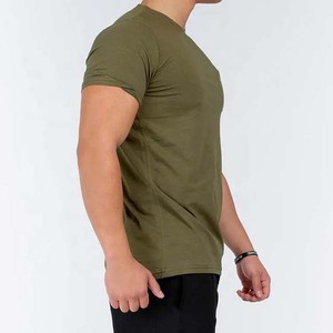 T-shirts pour hommes, vente directe d'usine, manches courtes, col rond, coton, coupe slim, fitness, décontracté, uni, été, sport, col rond, t-shirt homme - Product Image 2