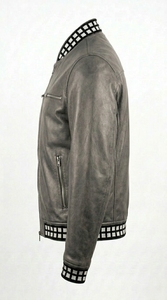 Stylish <b>Men</b> Faux Leather Outerwear Jacket Lightweight Casual Fashion Coat for Daily Wear Wholesale and OEM Production - Product Image 4