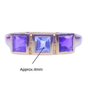 Wedding Wear 925 Sterling Silver <b>Gold</b> Plated Jewelry Amethyst Blue Topaz Gemstone Women Wear Classic <b>Ring</b> - Product Image 3