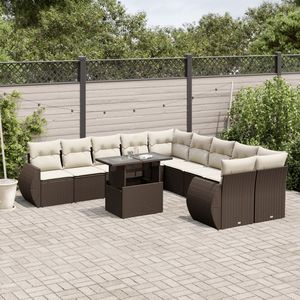 Grande Set di Divani da Giardino Modulari in Rattan PE Marrone, Arredamento da Patio dal Design Elegante - Product Image 1