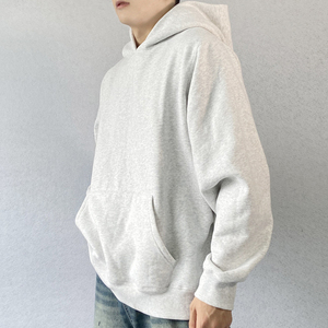 Sudadera con Capucha Extra Grande para Hombre, Color Gris Sólido, Felpa Francesa, Informal, con Bolsillo Delantero, 100% Algodón, Corte Regular, Transpirable, para Primavera - Product Image 4