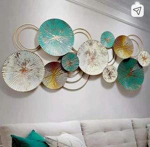 Bohemian Bamboo Wall Art Circular Foliage Design Handmade Decor for Home Decoration Multi-piece <b>Large</b> 33-40 Inch - Product Image 2