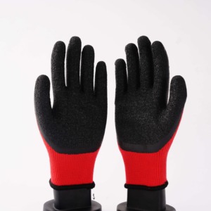 Gants de travail économiques en latex rouge avec doublure en coton tricoté, équipement de protection pour l'industrie, le jardinage et la construction - Product Image 5