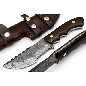 Cuchillo de Supervivencia Táctico Portátil de Acero Inoxidable con Hoja de Acero Inoxidable y Mango de Madera de Nogal para Camping, con Funda - Product Image 1
