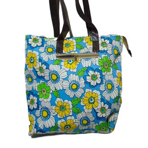 Summer Floral <b>Canvas</b> Beach Tote Bag for Ladies Large Capacity Shoulder Handbag Eco Friendly Reusable Shopping Bag Cotton Rope - Product Image 3