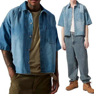 Chemise en jean pour homme, coupe ample, style vintage, boutonnée, manches longues, décontractée, streetwear, douce et confortable, pour tous les jours - Product Image 5