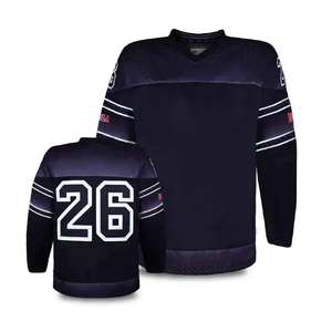 Custom Fashion <b>Sewing</b> Pattern School Team Short Sleeve Hockey Hoodie Colorful Uniform Stripe Goalie Field Wear Ice Hockey Jersey - Product Image 3