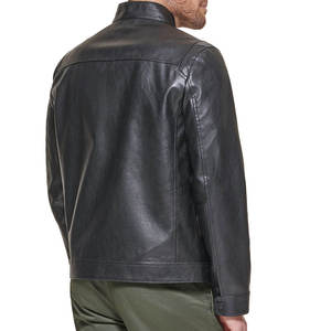 Solid Color Casual Wear <b>Men</b> <b>Leather</b> <b>Jacket</b> Streetwear New Fashion Comfortable <b>Men</b> <b>Leather</b> <b>Jacket</b> - Product Image 4