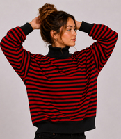 Sweat-shirts pour femmes à col montant, manches longues, coupe oversize, en polyester/coton de haute qualité, 340 GSM, épaules tombantes, imprimé sur le devant