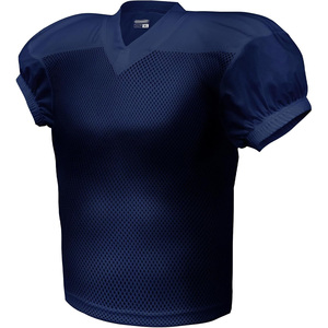 Maillot de football américain noir col en V manches courtes maille respirante unisexe adulte vêtement de sport coupe classique 100% polyester - Product Image 3