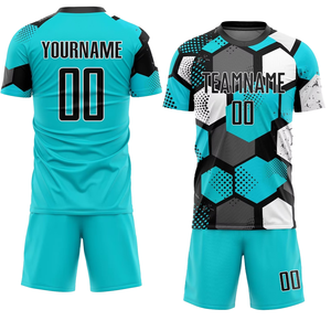 Uniforme de Fútbol Personalizado para Equipo, Transpirable, 100% Poliéster, Camiseta y Pantalones Cortos de Fútbol, Impresión por Transferencia de Calor para Partidos de Liga y Deportes - Product Image 6