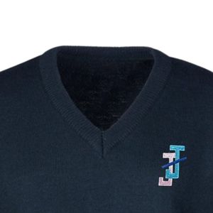 Pull à col en V pour femme, tricot brodé, manches longues, vêtements décontractés d'hiver, vêtements de mode - Product Image 2