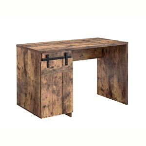 Scrivania per Ufficio Domestico 92705 con Finitura in Legno Anticato, Un Armadietto, Tre Ripiani, Porta Scorrevole Effetto Fienile, Cerniere in Metallo Euro, Scrivania per Computer - Product Image 6