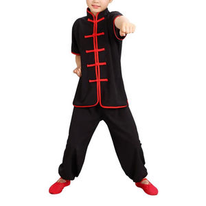 Ropa de Kung Fu para Niños, Uniformes Tradicionales de Tai Chi para Niños y Niñas, Traje de Artes Marciales Chinas de Manga Corta, Servicio OEM - Product Image 3