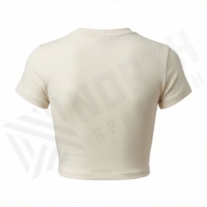 Camiseta Corta de Color Personalizado para Mujer, Camiseta Deportiva de Manga Corta de Algodón, Prenda Informal con Diseño Personalizado para Mujer - Product Image 2