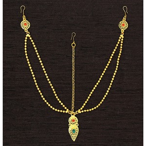 Adornos para el cabello con borlas largas y brillantes para novias indias, accesorios nupciales bohemios para el cabello, lado de la flor nupcial, chapado en oro de Dubái, Emiratos Árabes Unidos - Product Image 5