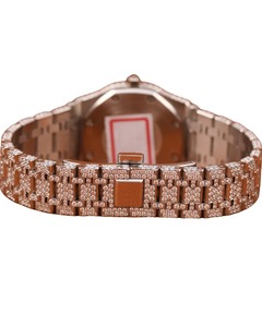 Nuevo Reloj Clásico de Lujo con Incrustaciones de Diamantes Moissanite VVS en Oro Blanco, Estilo Hip Hop, Personalizado, de Alta Calidad, con Incrustaciones Completas de Cuarzo, Edición Limitada - Product Image 2