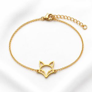 Pulsera de Cadena con Cabeza de Zorro de Plata de Ley 925 Chapada en Oro de 12 mm, Diseño Animal Bonito para Mujer, Joyería Fina Minimalista para Uso Diario - Product Image 2