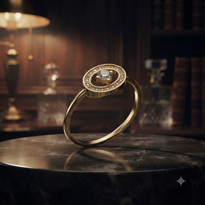Anillo con Diseño de Halo Ovalado Chapado en Oro para Mujer, Joyería Minimalista de Moda, Elegante para Uso Diario, Proveedor Mayorista - Product Image 1