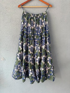 Casual Elastic Waist Breathable and Sustainable Indian <b>Floral</b> Cotton <b>Skirt</b> Hand Block Print Nonwoven Weaving Method - Product Image 6