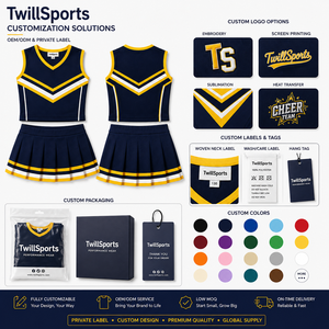 Uniformes de danse de cheerleading pour filles, imprimés par transfert thermique, avec crop top et short longs, service OEM en gros - Product Image 4